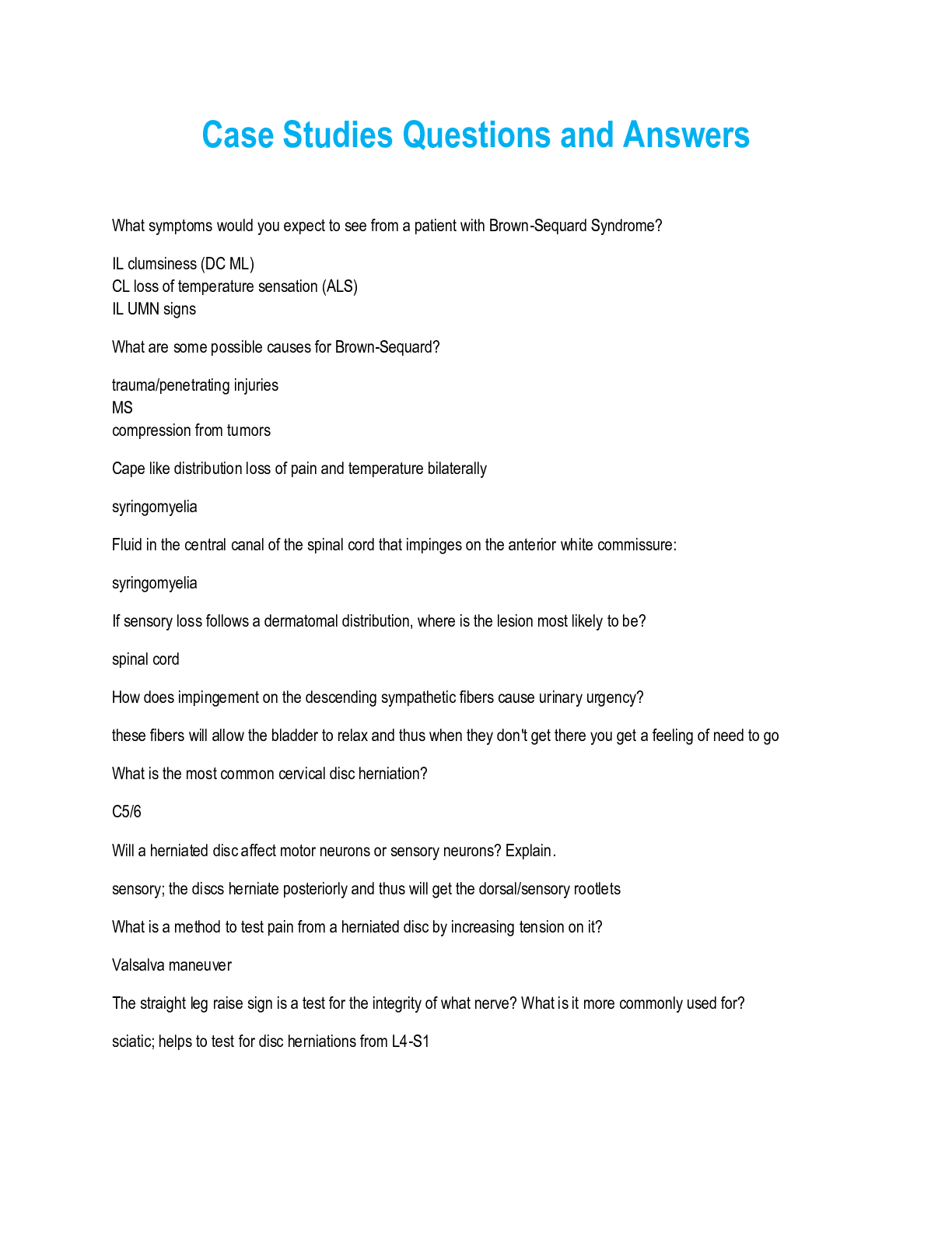 Preview image for Case Studies Questions and Answers